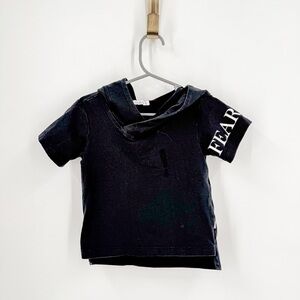 Black Cotton Blend Sweatshirt Hoodie